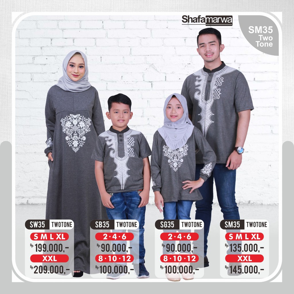  KAOS  COUPLE  SHAFA MARWA BAJU COUPLE  MUSLIM KELUARGA  