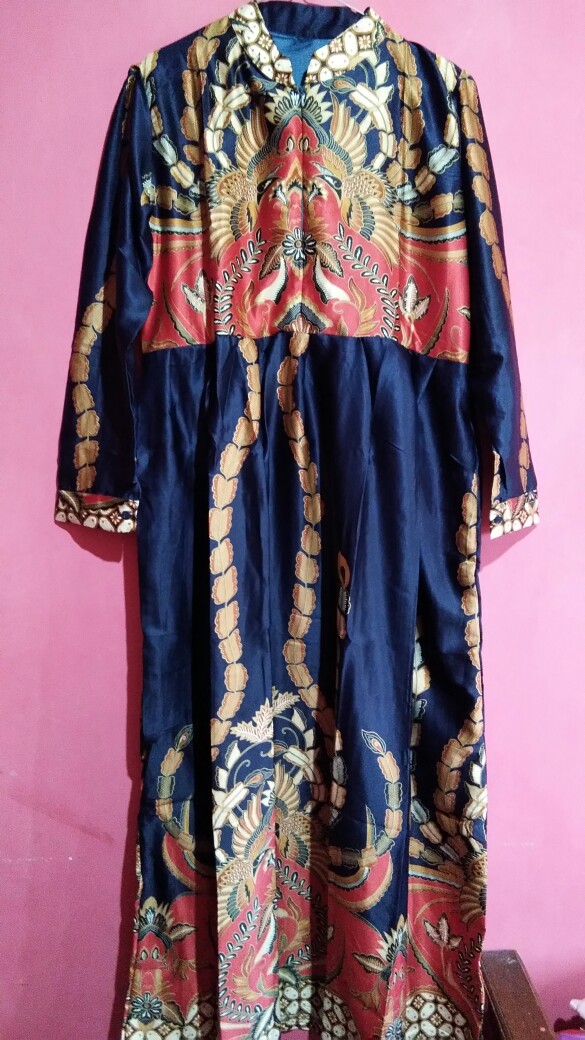 Couple Gamis Etnik Sutera Premium Asli Batik Solo Original Busui Dan Kemeja Free Masker