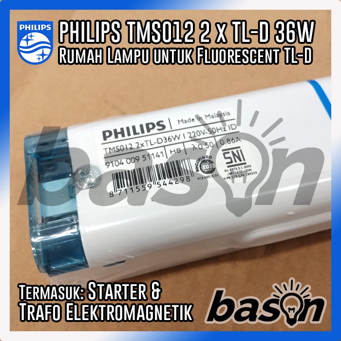 PHILIPS SiMbat TMS012 2xTL-D36W 1200mm - Rumah Lampu TL