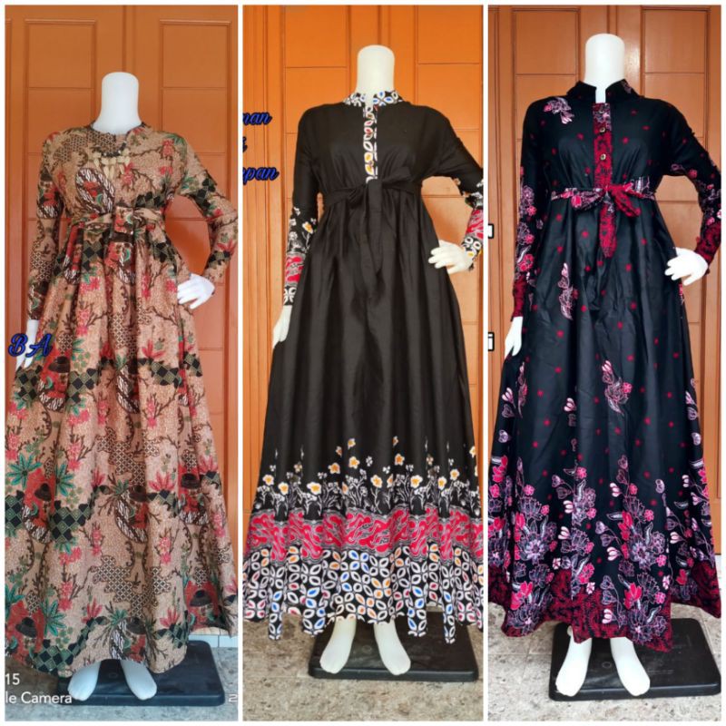 Gamis Batik Syari Sriwedari Busui Freindly Standar Dan Jumbo