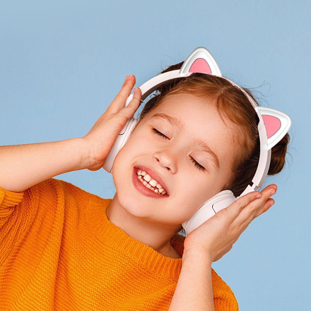 Top 1pasang Telinga Kucing Headphone Lucu Headset Dapat Dilepas