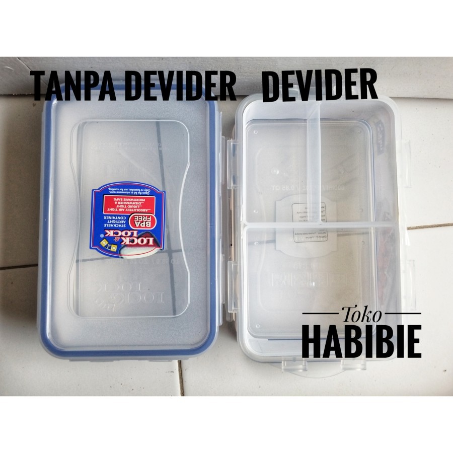 Lock n Lock LOCK & LOCK Rectangular Short Kotak Makan Lunch Box dengan devider sekat