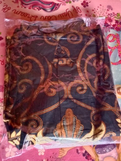 Unika Batik Hrb026 Kenongo Kemeja Tosca Pendek Pekalongan Padi M L Xl Sogan Tulis Halus Kemeja Batik