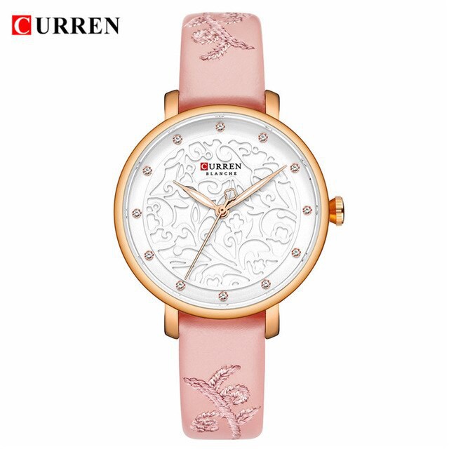 CURREN 9046 Jam Tangan Wanita Analog Tali Kulit WK-SBY