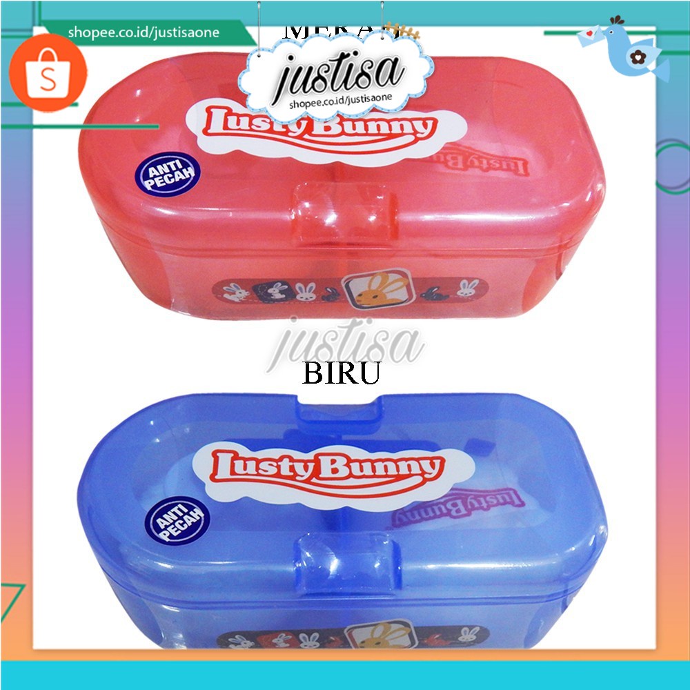 Promo !! Lusty Bunny Powder Case With Puff TB-1528 - Tempat Bedak