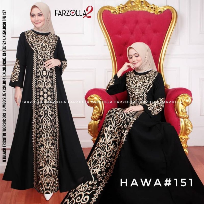 ARABIANA GAMIS (COD) TURKEY DELA & NADIA JETBLACK GAMIS SYARI TANPA PASMINA-Dinar