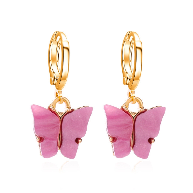Anting-anting aksesoris fashion Warna anting kupu-kupu akrilik Fashion Korea Anting Tusuk