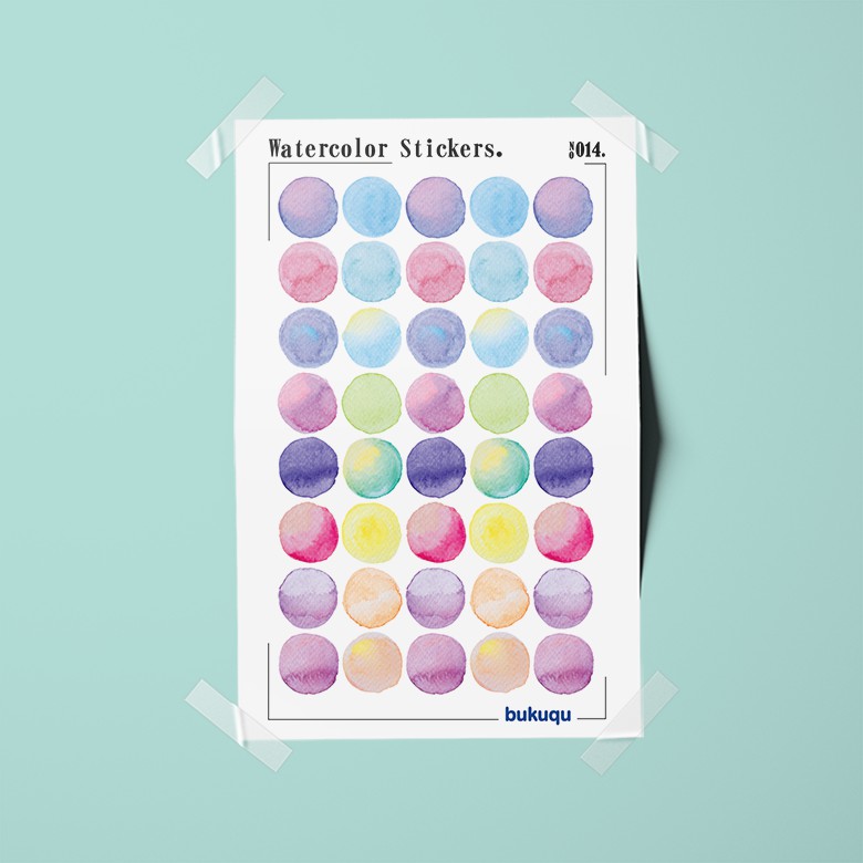 

Stiker Deco Watercolor Stickers untuk Notebook, Planner by bukuqu