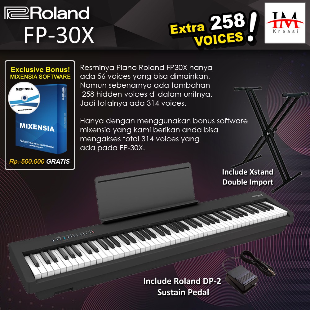 Roland FP-30X + Stand / FP30X / FP 30 X Digital Piano
