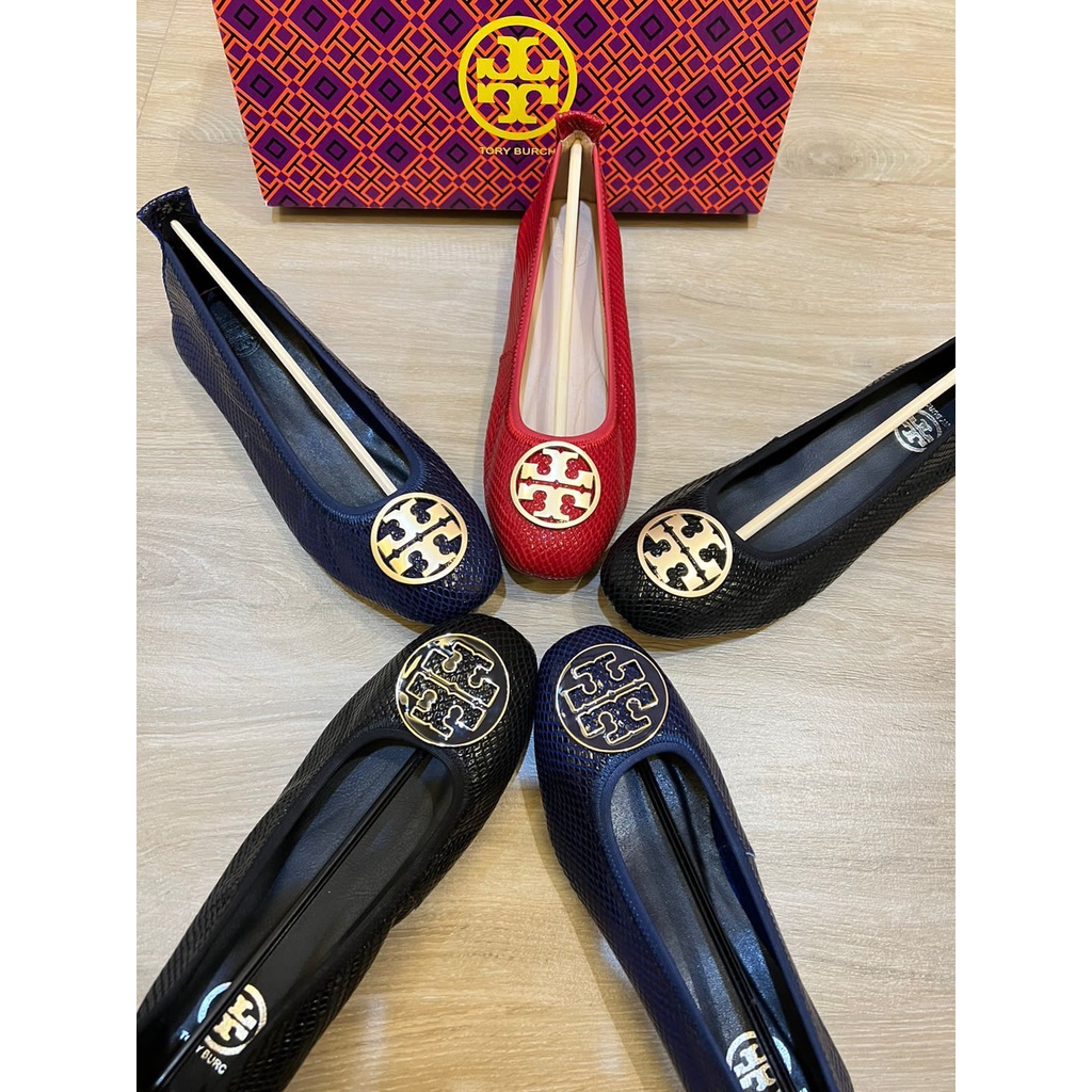 Tory Burch Snake Motif Flat Shoes Wanita