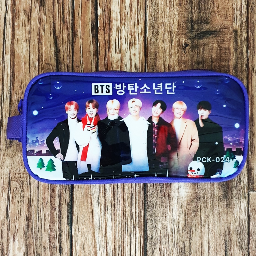 KOTAK PENSIL BT21 KPOP / TEMPAT ALAT TULIS BT21 TERLARIS-K.P - BTS UNGU - B