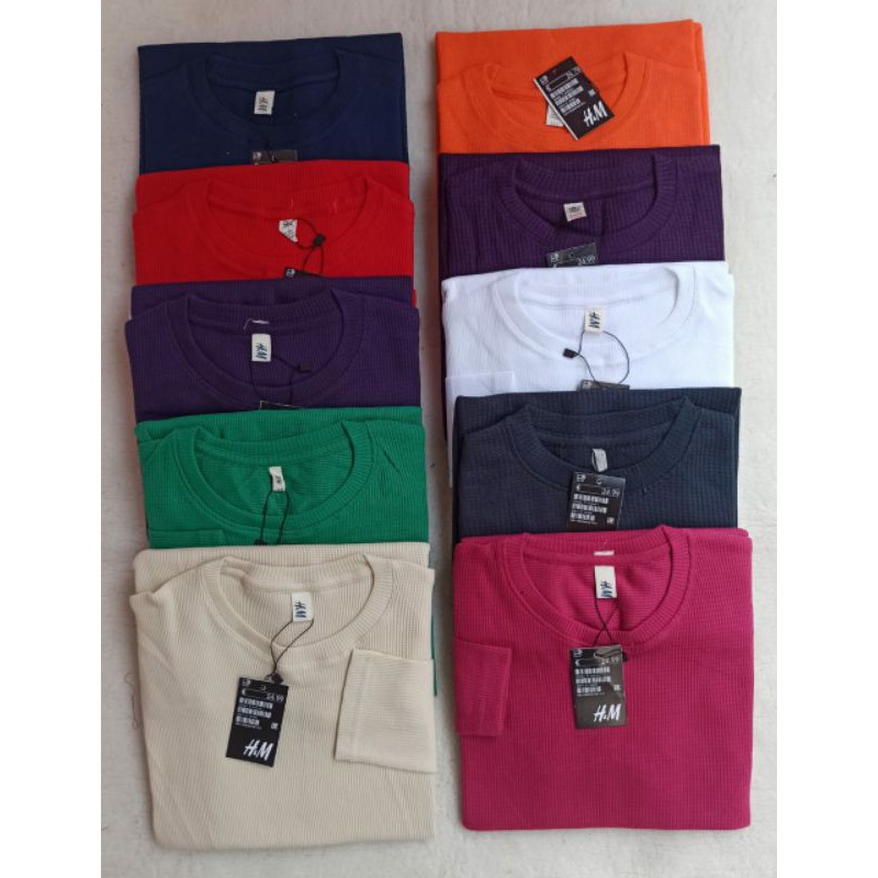 kaos wafer premium lengan panjang/kaos wafer wanita/pria