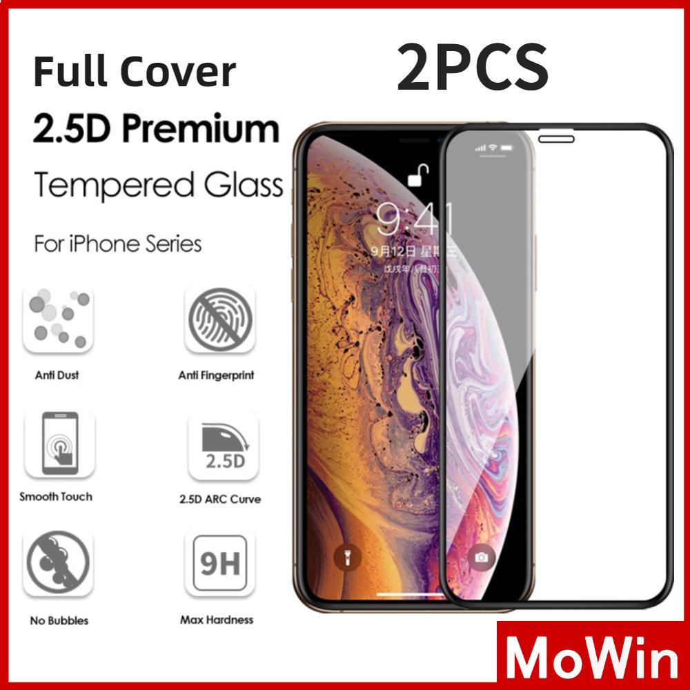 Mowin - 2PCS iPhone Tempered Glass Protective Film Screen Protectors Full screen Full coverage 9HD Hardness Xr 7plus SE2020 MAX Pro Max iphone XS 8plus 11