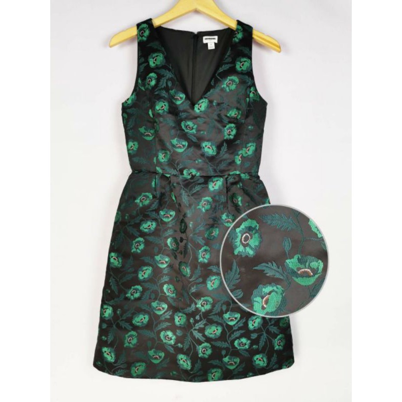 J.Cr*w  green majestic floral print sheath dress