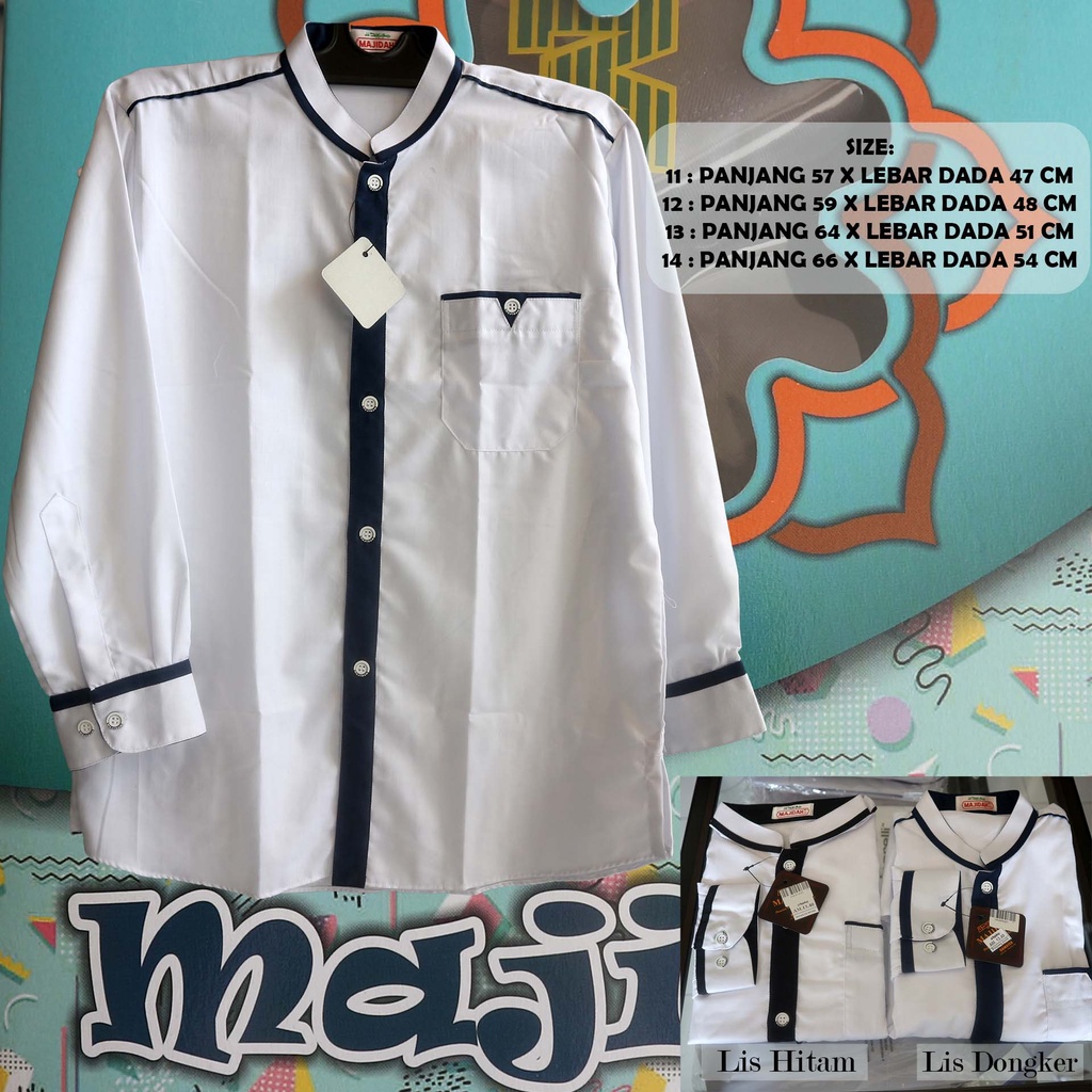 baju koko remaja lengan panjang majidah