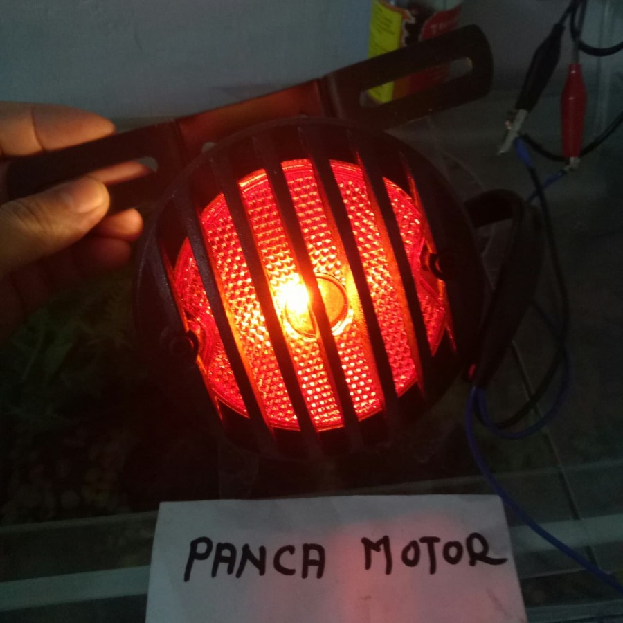 Lampu Stop Breket Plat Nomor Motor Custom Retro Cafe Racer Japstyle Stoplamp