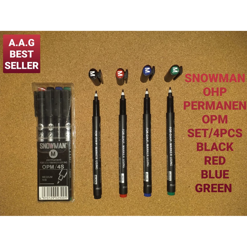 

SNOWMAN OHP PERMANEN OPM SET/4PCS BLACK, RED, BLUE, GREEN