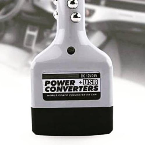☇ Car Power Converter Mobil Charger DC 12V/24V to AC 220V with USB ➬
