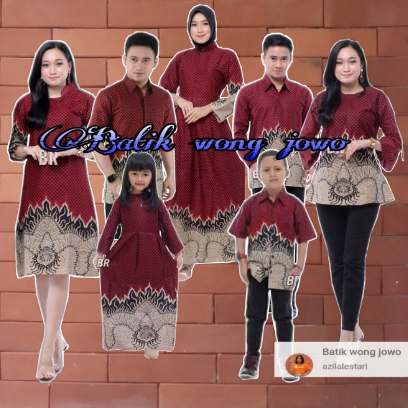 Grosir Batik Couple Keluarga Sania Ruffle Ori Ndoro Jowi Dnt Motif Kembang Langit d71xbyiLMqmad