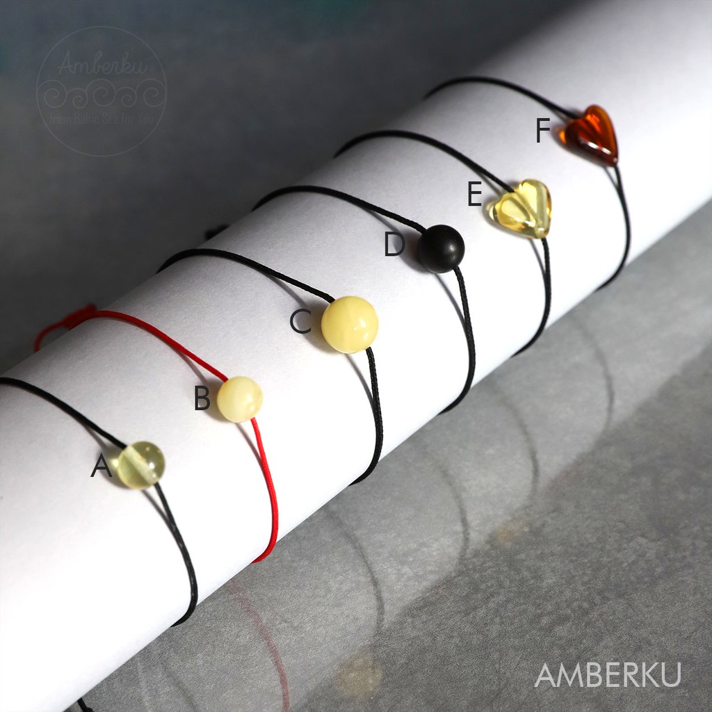 Gelang Tali dengan Amber Baltic GD89