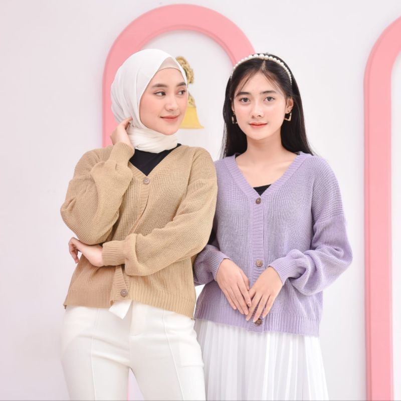 SHIREN CARDIE STARDA TANGAN BALOON KARDIGAN RAJUT KANCING-3