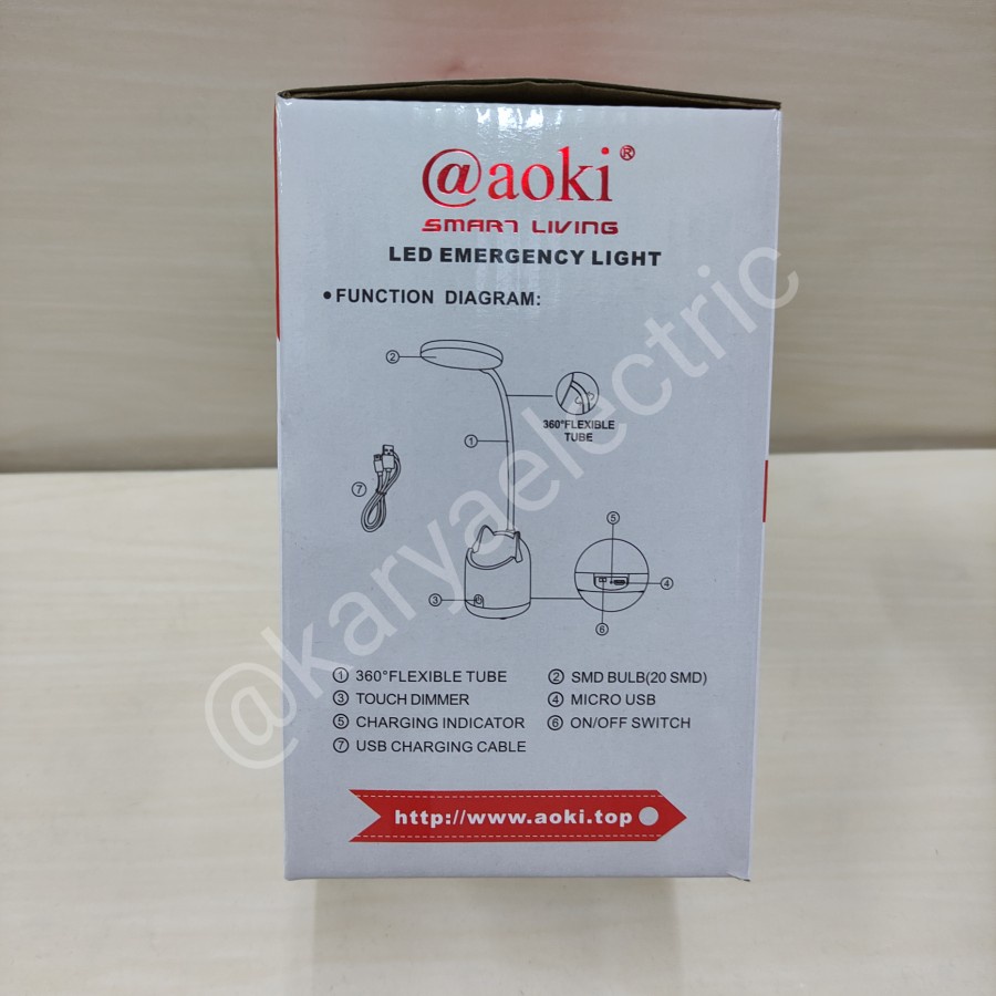 LAMPU BELAJAR TOUCH SENTUH DIMMER FLEKSIBEL BACA MEJA KERJA DUDUK LAMPU BELAJAR TRICOLOUR SENTUH AOKI AK-6059 AOKI 6059-2