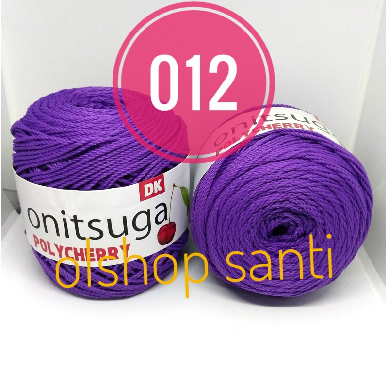 Benang Rajut POLYCHERRY Onitsuga warna UNGU (012)