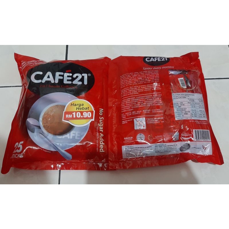 

Coffee Cafe 21. coffeemix 2in1.(12x 25stick).no sugar. Singapore