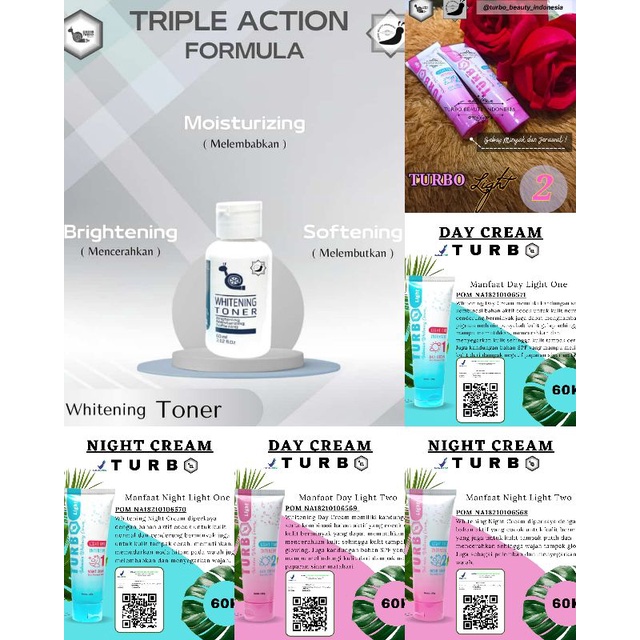 Toner & Day/Night Cream Turbo BPOM