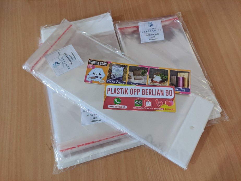 Plastik Display 15 X 20 Cm / Plastik Opp Lubang / Plastik Aksessories Isi 100 Lembar