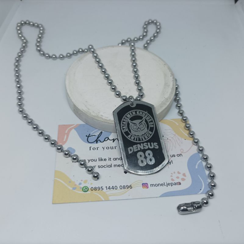 Kalung Logo DENSUS 88(Stainless Asli)