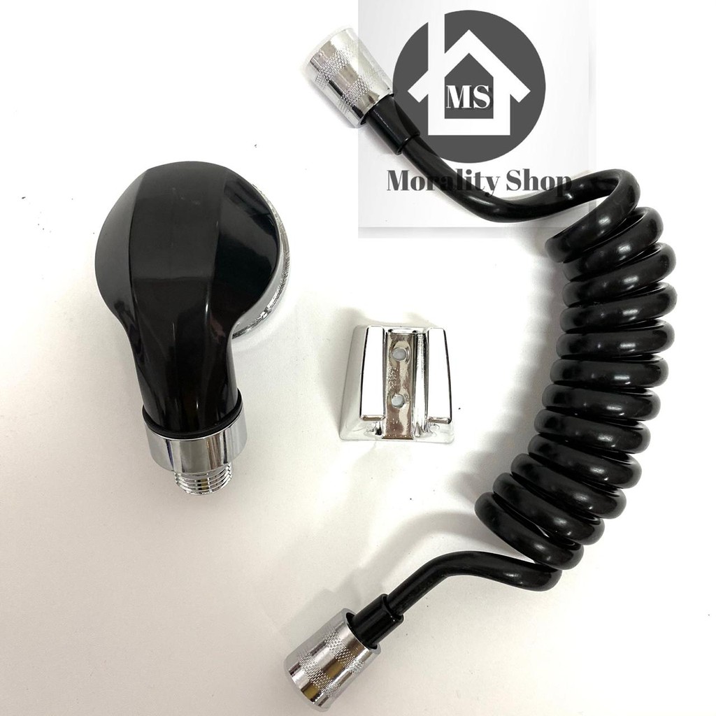 Hand shower MINI SALON HITAM 1072 -saving Handshower selang telepon hemat air BLACK B41