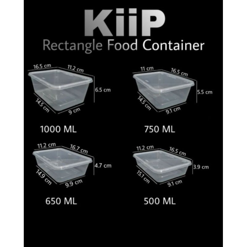 KIIP Thinwall Food Container/Kotak Makan Plastik Klip  @25set