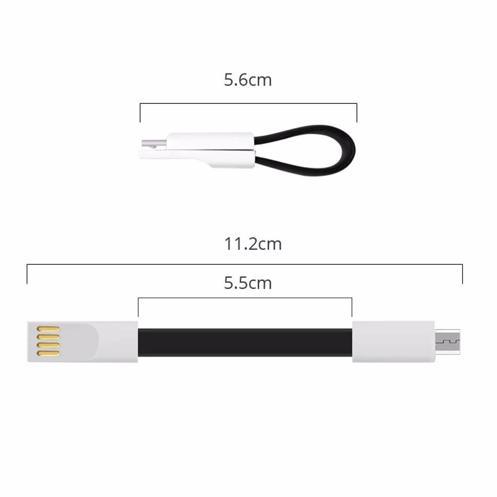 QUINTON Protable Usb C Cable Android Micro Usb Cable Short Magnetic Keychain Cable Sync Data Type C Fast Charger Lighting Cord IOS Cable 2 In 1 Charging Data Cord