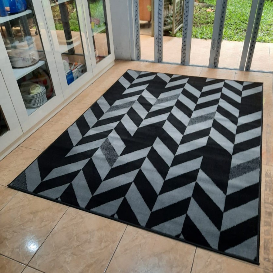 MAROC Karpet Lantai 100x150 Midnight Monokrom - MIDNIGHT 02-1