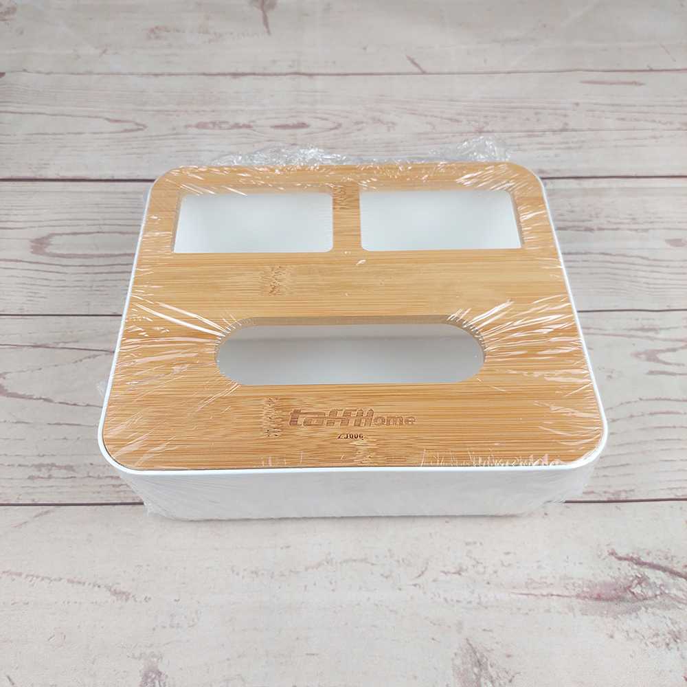 (100%BARANG ORI) TaffHOME Kotak Tisu Kayu Tissue Box 3 Grid - ZJ006