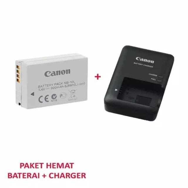 PAKET BATERAI CANON NB-10L/NB10L + CHARGER CB-2LCE