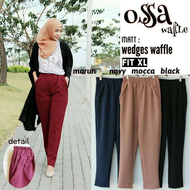 Ossa waffle pants / ossa wafle / ossa waffle pant / celana santai wanita / celana rangkepan