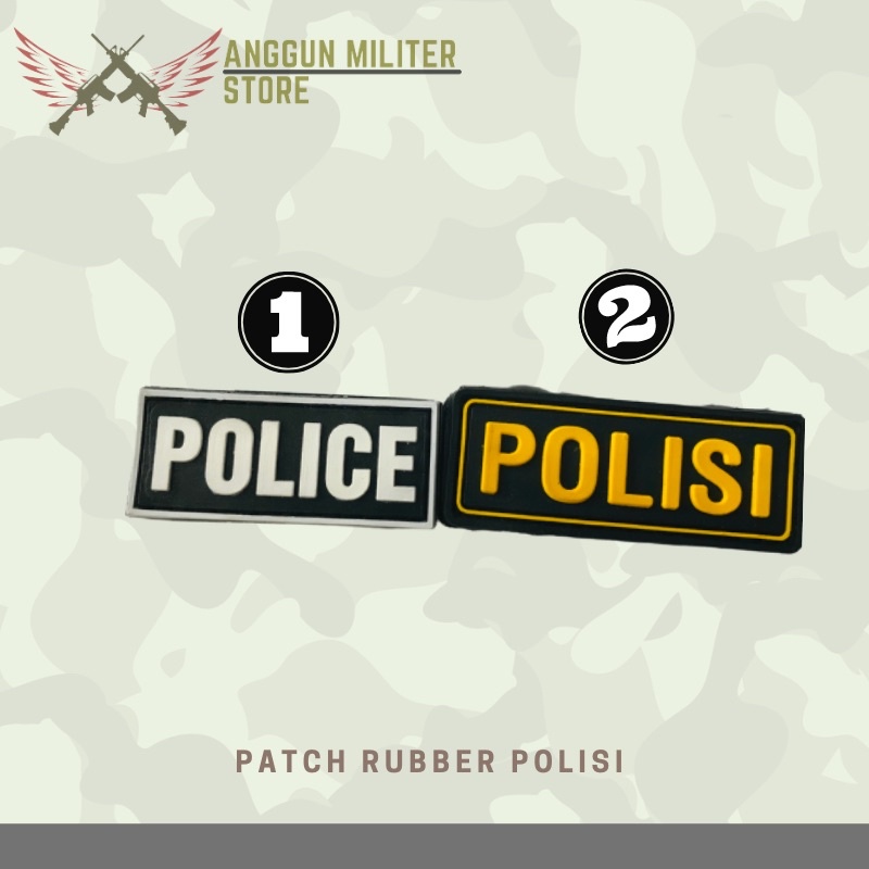 Emblem Karet-Patch Rubber Velcro POLICE dan POLISI Ukuran Pinggir Topi || patch rubber polisi