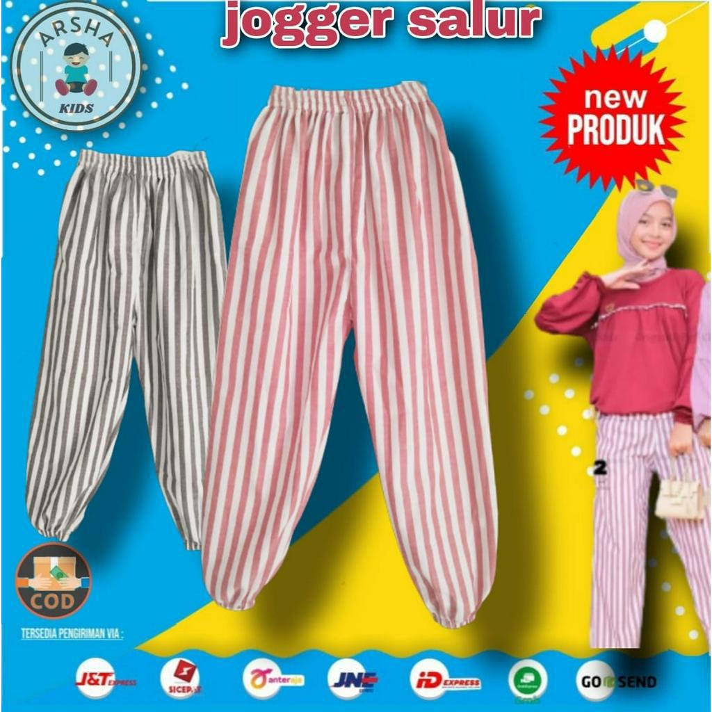 CELANA ANAK PEREMPUAN CELANA JOGER PANJANG ANAK PEREMPUAN TANGGUNG SALUR BAGGY PANTS MURAH HARIAN