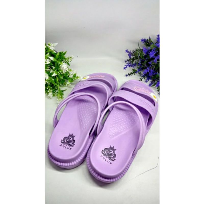 SANDAL ANAK PEREMPUAN KEKINIAN MOTIF BUNGA DULUX UKURAN 24-40