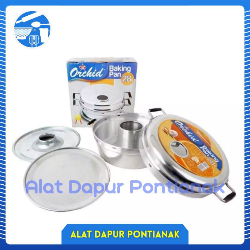 Baking Pan Orchid 28cm Alat Panggang Bolu 8 telur Loyang Kue Bolu - Alat Dapur Pontianak