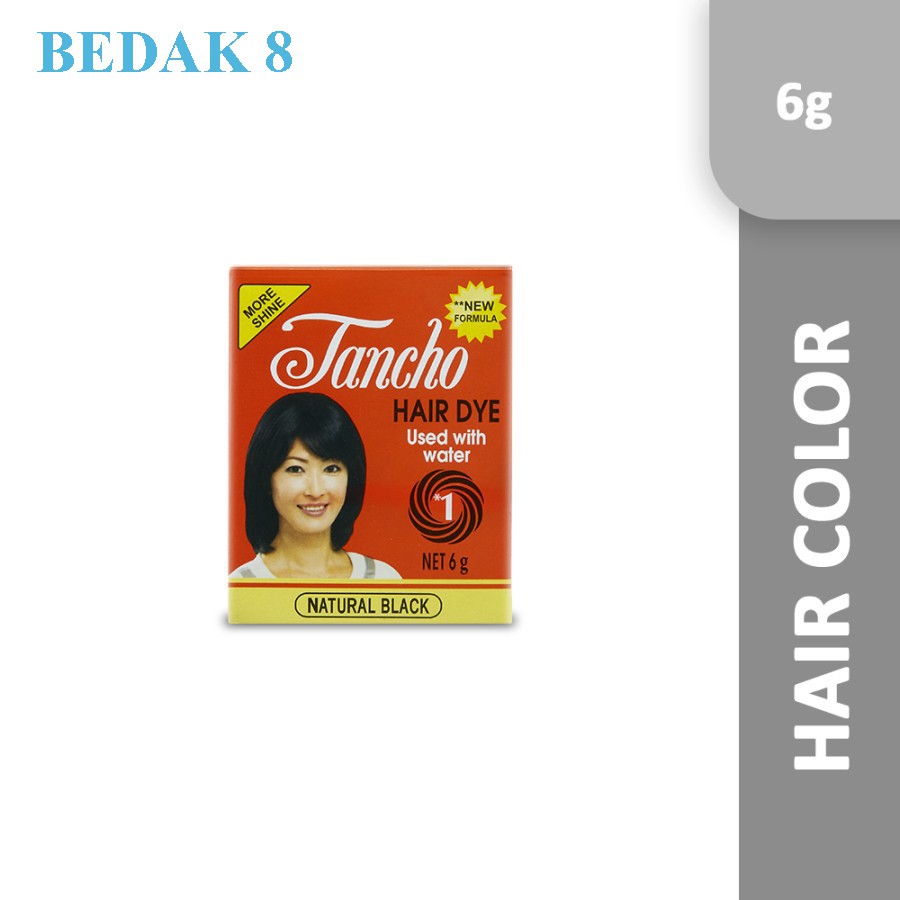 Tancho Bubuk Hair Dye 6 gr No.1 | Semir Cat Rambut Pewarna Warna Hitam