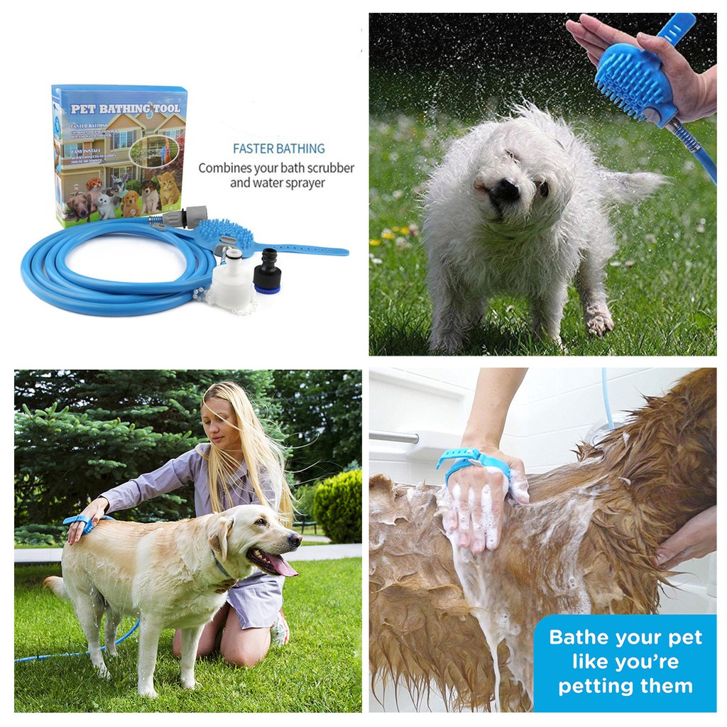 Pet Shower Bathing Tool Alat Mandi Hewan Anjing Kucing Sikat Grooming