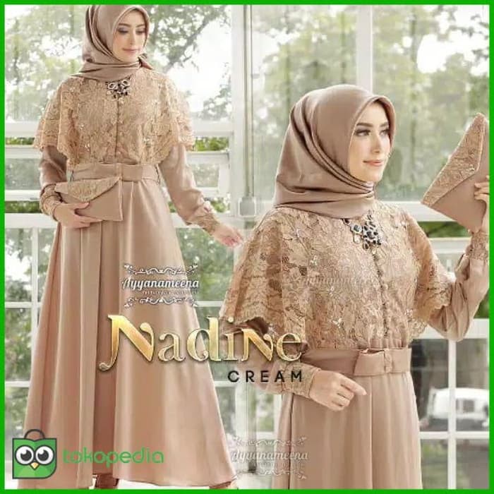 Dijual GAMIS SYARI KATUN DRESS WANITA BRUKAT ORIGINAL BAJU CEWEK MUSLIM MURAH - Mocca, L Murah
