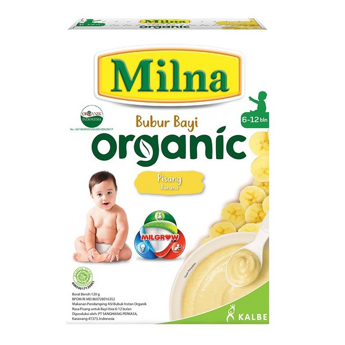 Milna Bubur Bayi Organic Pisang 120 gr