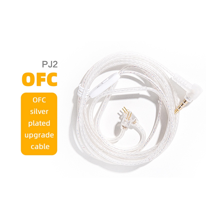 Jcally PJ2 Silver Plated Upgrade Cable wire 5N OFC Oxygen-free copper 0.78mm QDC MMCX Cable with Microphone for kz trn