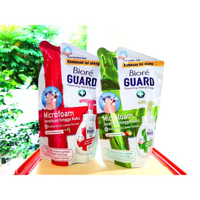 Biore Guard REFILL Foaming Hand Wash Fresh Fruity Antibacterial Kemasan Isi Ulang 250 ml Pink Hijau