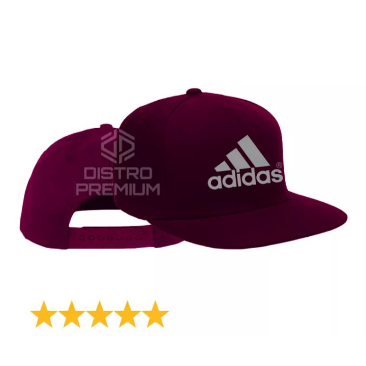 topi snapback pria wanita logo adidas abu premium