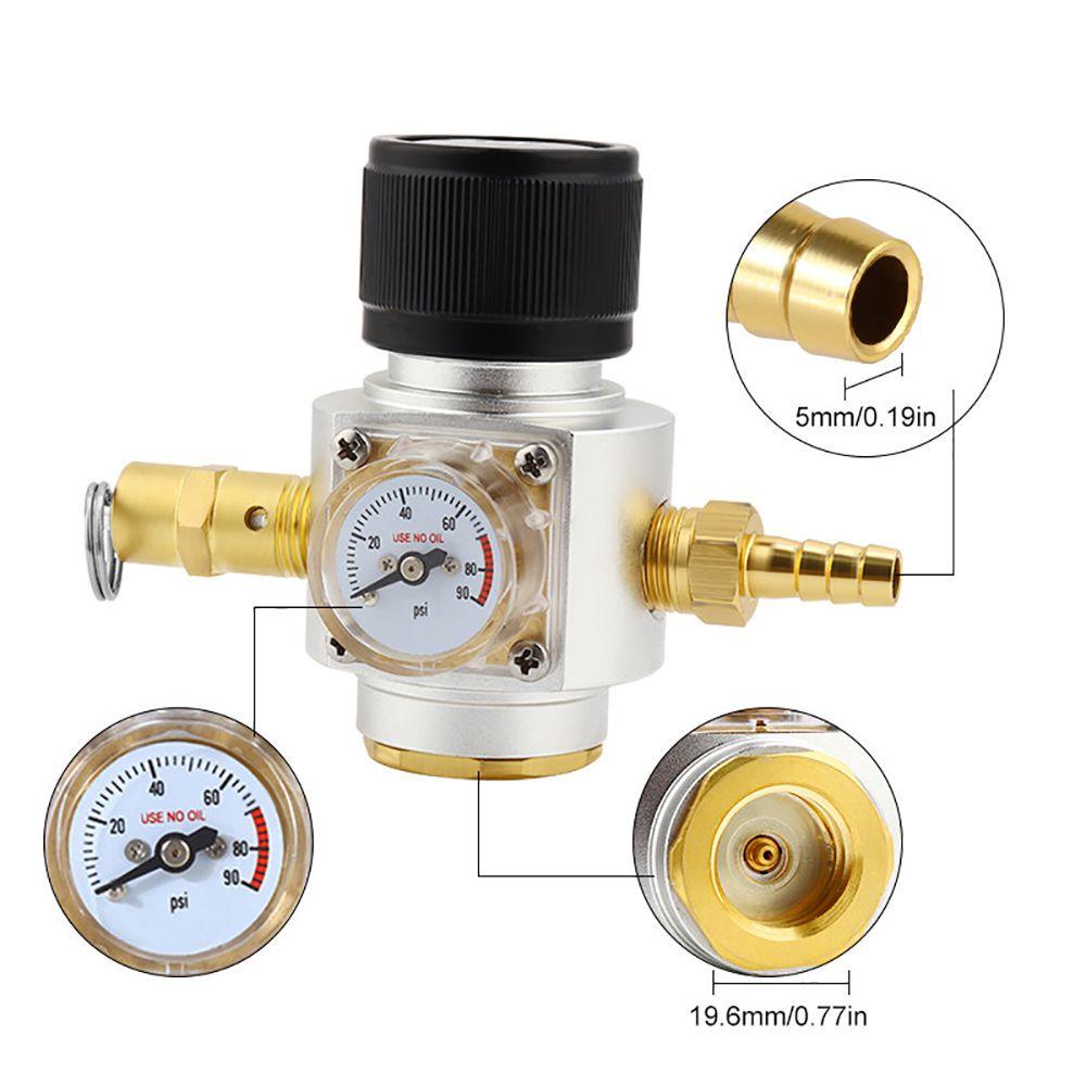 Solighter Regulator Gas Dapur Dengan Ball Lock &amp; Klem Beer Brewing Selang Karbonasi Gas PVC